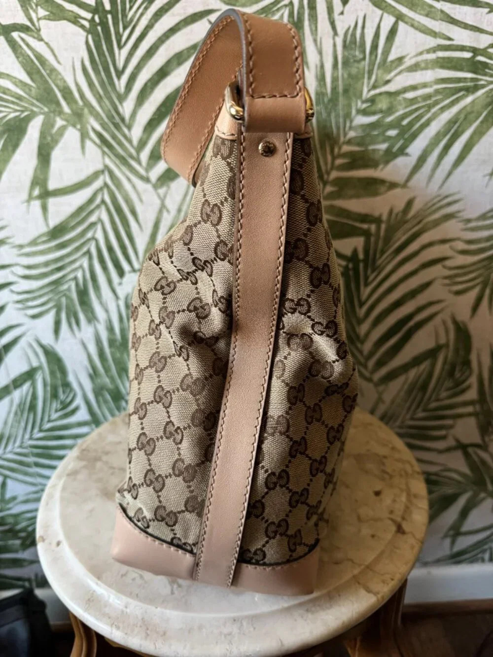 Vintage Gucci GG Canvas Web Stripe Hobo Shoulder Bag - Picture 5 of 14